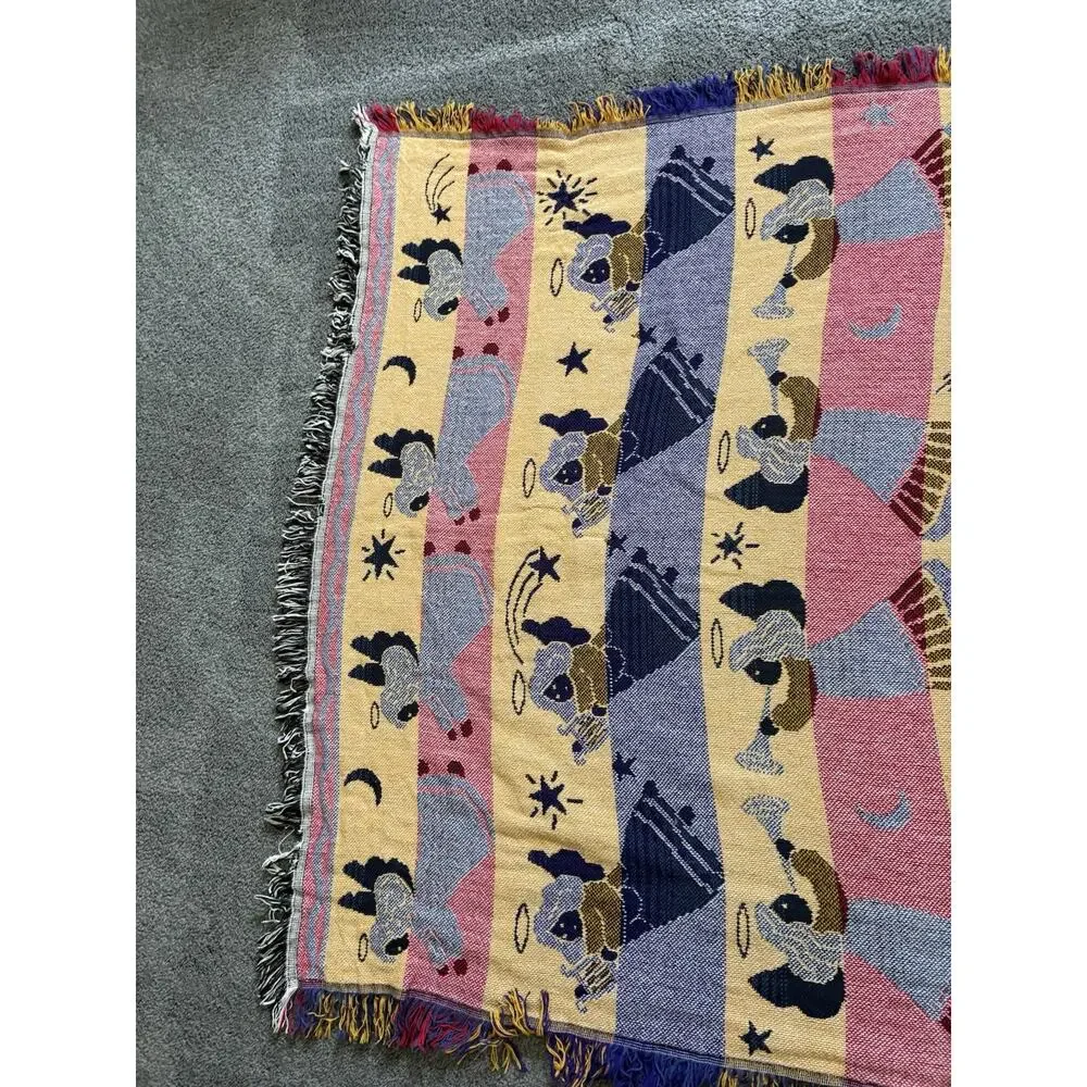 Crown Crafts Flying Angels Stars Halo's Woven Throw blanket 45